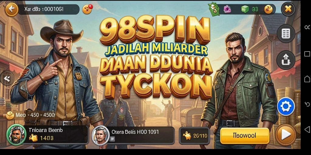 Tangkapan layar gameplay 98SPIN yang menunjukkan manajemen bisnis Tycoon.