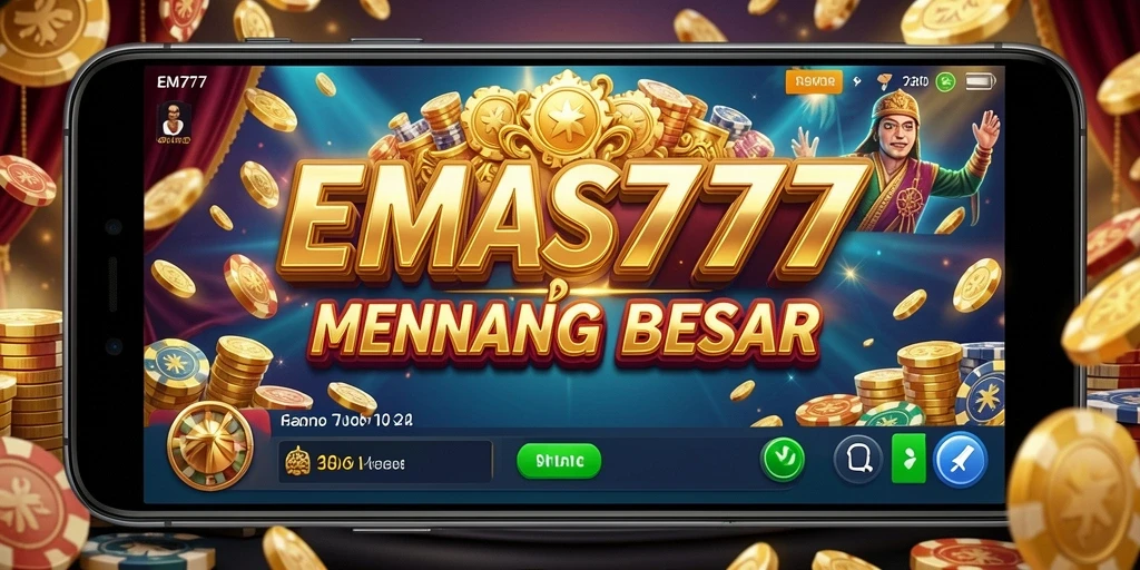 Screenshot utama EMAS777 menampilkan suasana permainan Kasino yang seru dan mendebarkan.