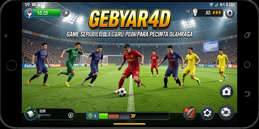 Tampilan gameplay GEBYAR4D yang menonjolkan aksi seru di lapangan.