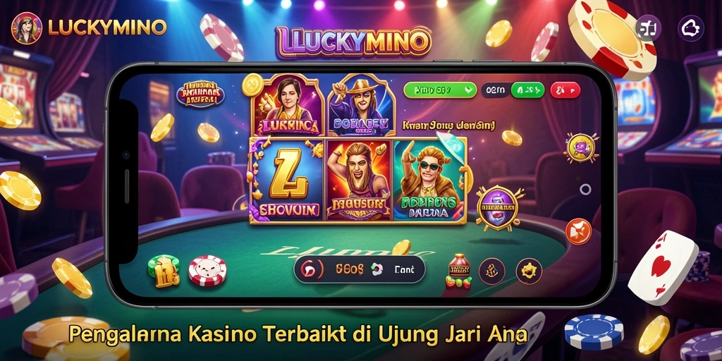 Screenshot gameplay menarik dari aplikasi kasino LUCKYMINO yang seru.