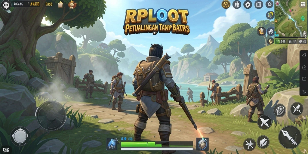 Tangkapan layar gameplay RPLOOT menampilkan petualangan seru di dunia terbuka.