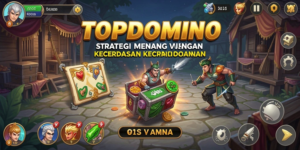 Screenshot TOPDOMINO menampilkan aksi gameplay strategis yang mendebarkan.